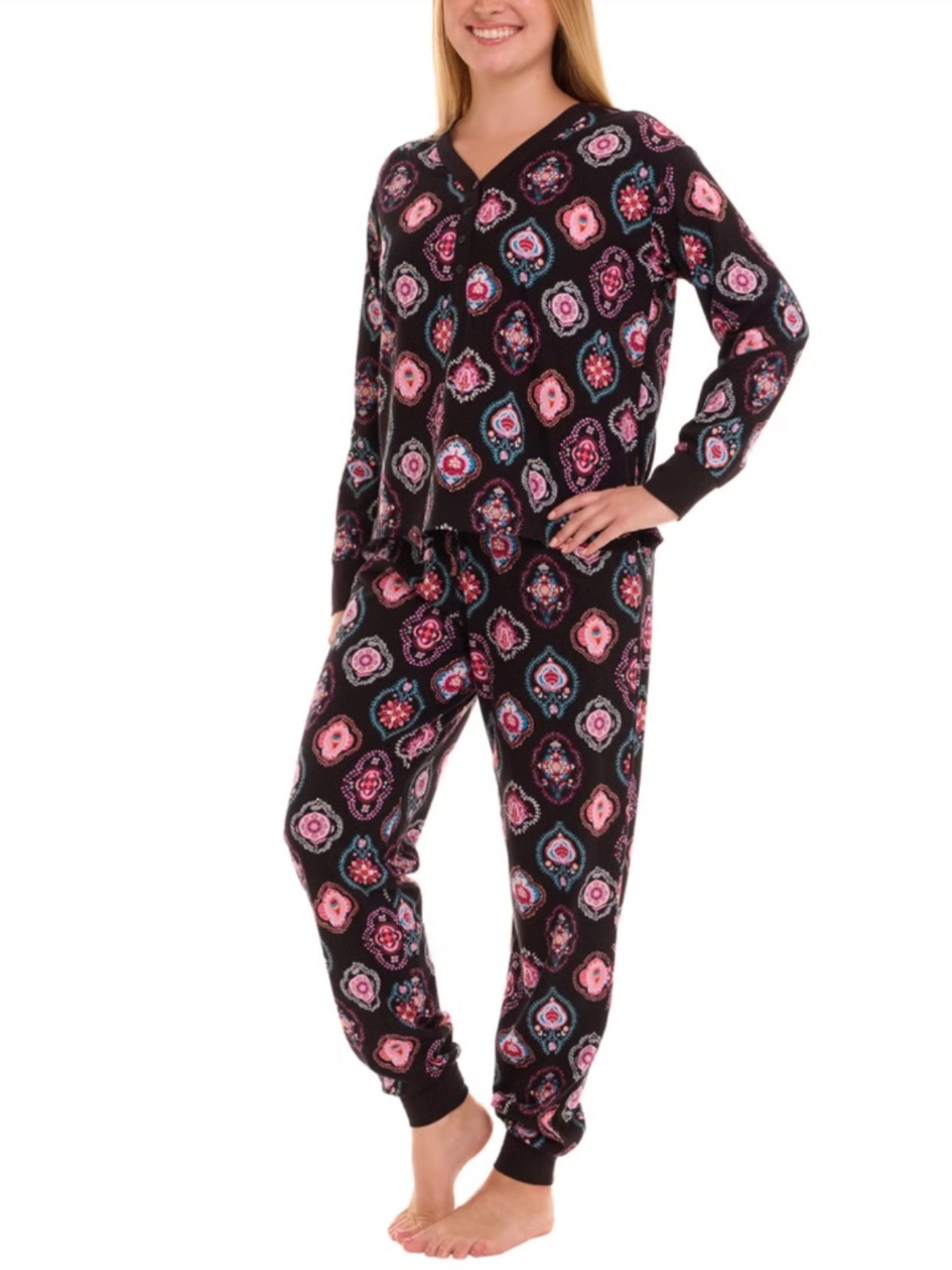 Vera Bradley Winter Ornaments 2-piece Stretchy Cotton PJ Pajamas XXL RARE